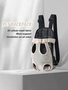 1PC Front Pet Carrier Backpack For Cats Dogs Breathable Mesh Travel Portable Backpack For Small Medium Puppy Kitten Up To 13lbs Outdoor Hiking Walking Gift - Apricot - View 7
