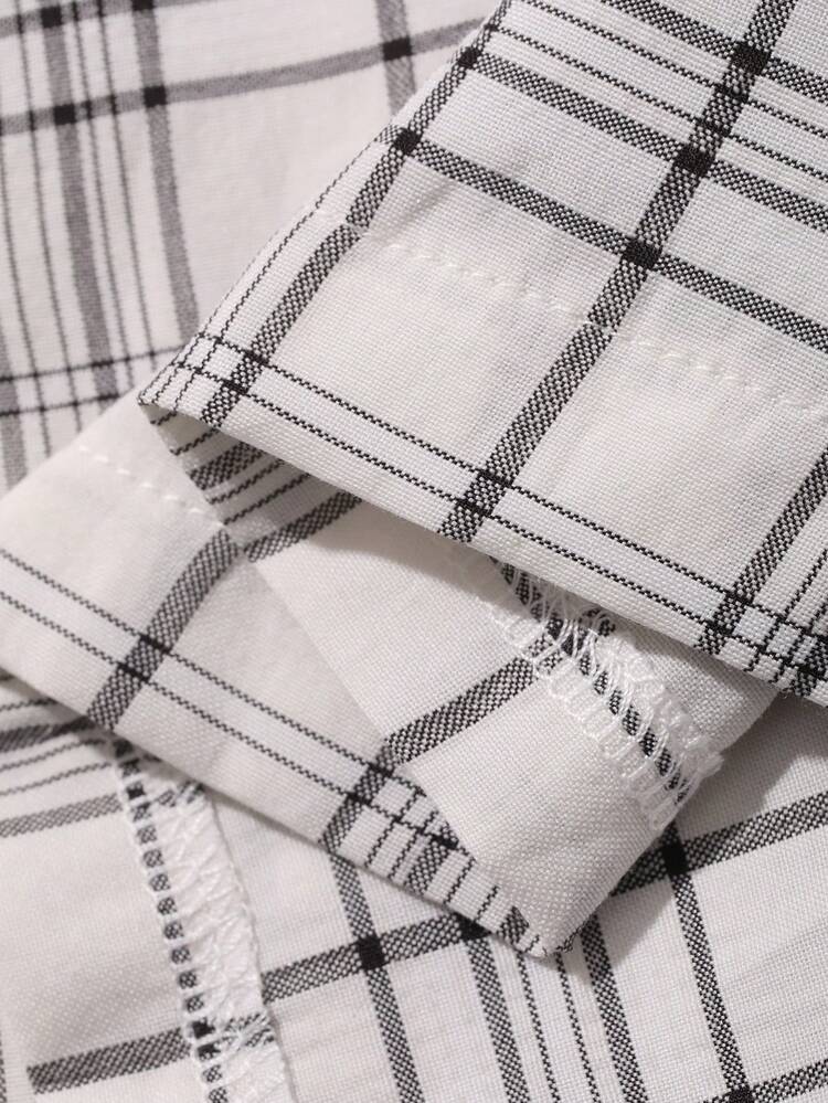 Women's Plaid Top And Shorts Pajama Set