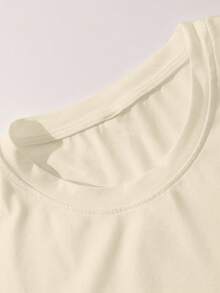 INAWLY Men's Iron Chain & Dog Print Round Neck Short Sleeve T-Shirt, Casual Daily Wear - Khaki - View 3