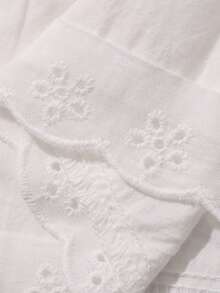 Livesso Women's Solid Color Lace Patchwork Elastic Waist Loose Shorts Pajama Bottoms - White - View 9