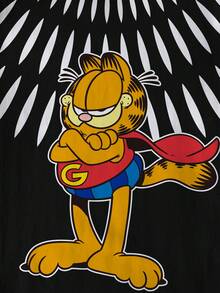 GARFIELD | SHEIN Áo thun ngắn tay in hình hoạt hình dễ thương, phong cách thường ngày, thời trang cho bé trai tuổi teen, thích hợp mặc đi làm hàng ngày, mùa hè. - trắng - Xem 4