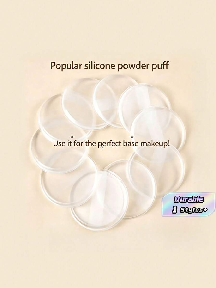 Bộ 6 bông mút silicon | Không thấm nước, dụng cụ trang điểm du lịch tiện lợi | Lý tưởng để che khuyết điểm, đánh kem nền và dặm lại lớp trang điểm | Có thể giặt và tái sử dụng - Nhiều màu - Xem 1