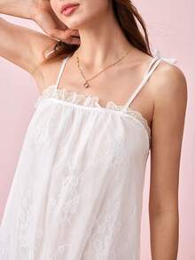 Bonmuse A Set Of Sexy And Seductive Lace Suspender Sleep Dress, And Home, Moo Moo Night Dressfor Summer - White - View 6
