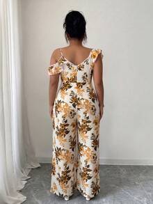 Arcane Artistry Plus Size Women Printed Sleeveless Jumpsuit - Yellow - View 2