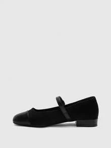 CUCCOO BIZCHIC Women's Daily Commute Casual Versatile Solid Color Splicing High Heels - Black - View 5