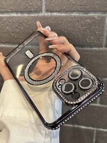 2025 Premium Sparkling Rhinestone Phone Case Compatible With IPhone 17 AIR 16 15 Pro Max Plus Magnetic Clear Lens Protection - Black - View 12