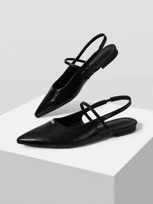 MOTF ZAPATOS PLANOS SIN ESPALDA MINIMALISTAS PARA MUJER - Negro - Ver 10