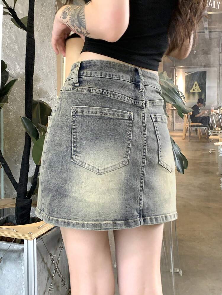 Women's Distressed Denim Shorts & Denim Mini Skirt, Fitted, Spring/Summer
