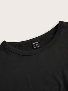 SHEIN Tall CURVE CURVE 新款大尺碼女款高個子休閒百搭短袖T恤，夏季返校高腰上衣，畢業季適用 - 彩色 - 查看 4