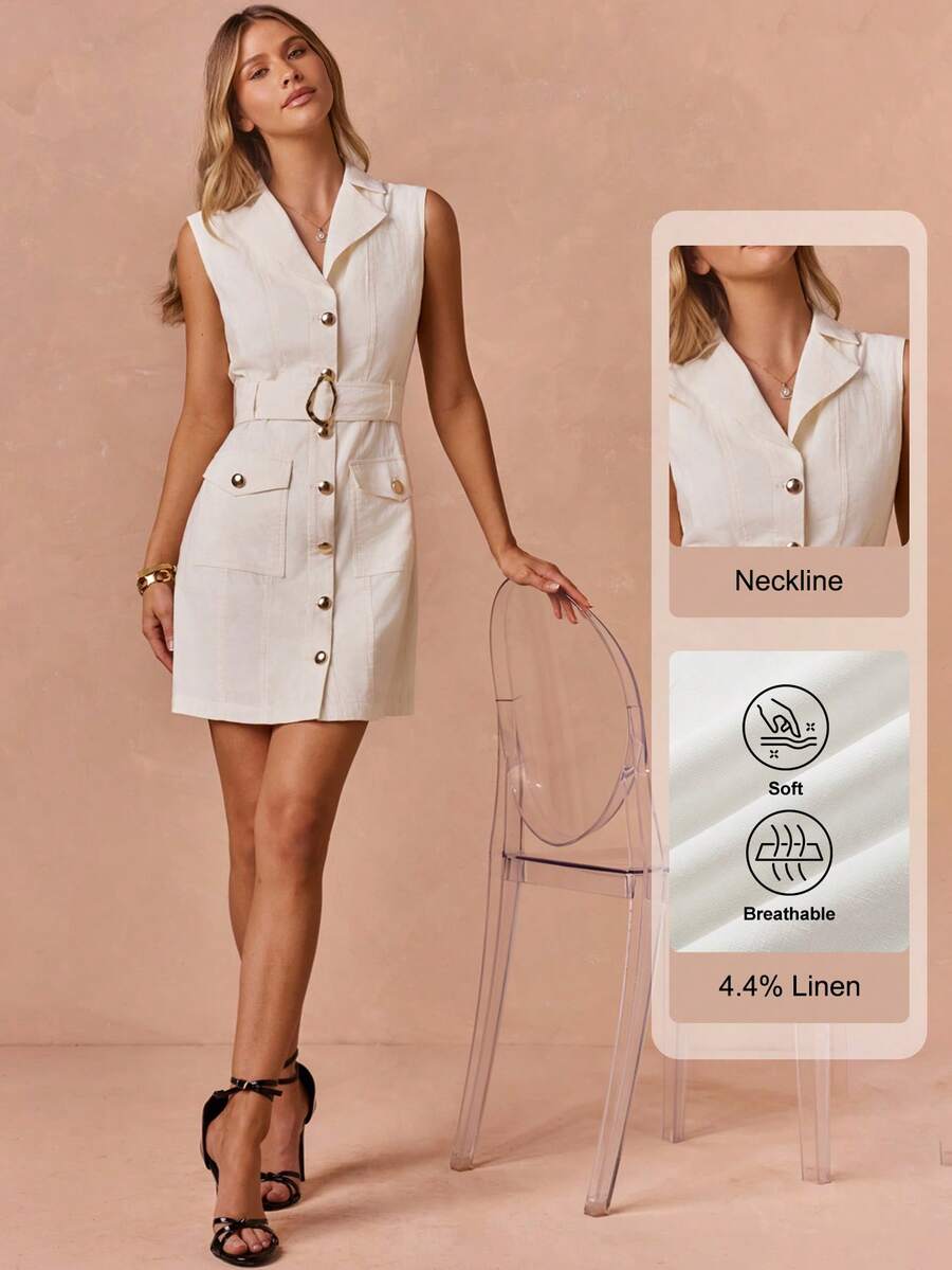 Enchnt Váy ngắn nữ - Màu be - Xem 1