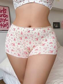 PetitDoll Calzoncillos tipo bóxer con estampado floral pequeño para tallas grandes - Multicolor - Ver 1