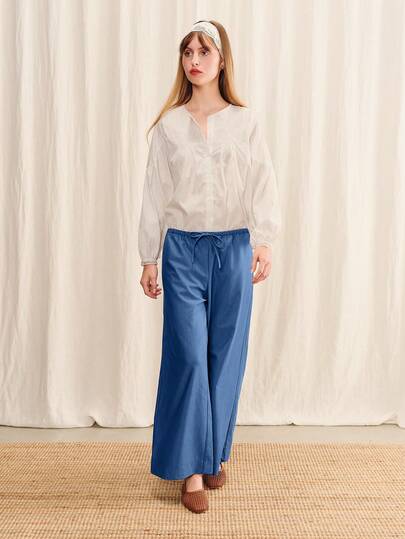 lacRébo Low Rise Loose Fit Trouser Cute Spring Summer Jean Spring Summer Casual Holiday Pants Cotton Pants Work Trouser Straight Fit Pants French Style Pants