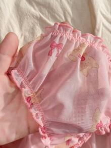 CottageSlumber Cute Cartoon Bow Print Panties - Pink - View 6