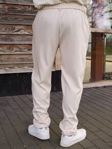 LEOGASHI LEOGASHI Pantaloni casual a gamba dritta da uomo Manfinity Bizformal, pantaloni versatili di stile britannico retrò, regali per il fidanzato, San Valentino per uomo, pantaloni bianchi da uomo - Beige - Visualizzare 2