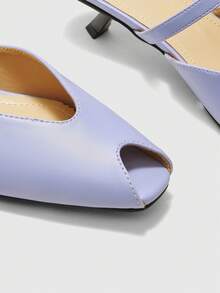 CUCCOO BIZCHIC Women's Daily Commute Peep Toe Stiletto With Shoes - Violet - View 4