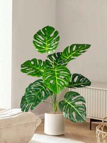 70-100cm Large Artificial Monstera Tree Fake Palm Plants Plastic Turtle Leafs Tropical Artificial Landscape Plants For Home Garden Office Party Wedding Decor, Valentine Day, Gift Gifts Birthday Graduation - Dark Green - View 4