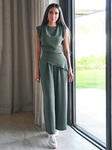 Alya Khalil Women Two Pieces Outfits For Daily Wear Summer - Green - View 5