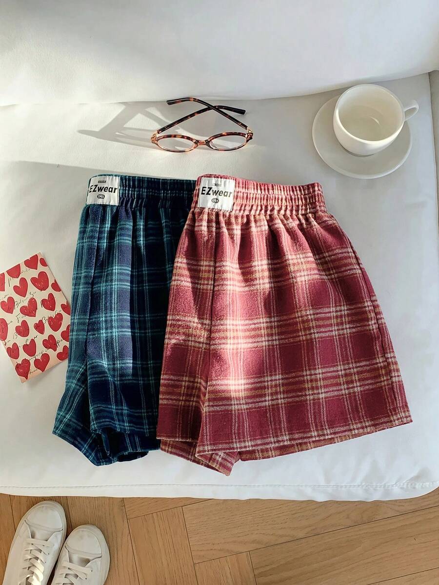 Comfortcana Set de 2 shorts con parches de talla grande, para verano - Multicolor - Ver 1