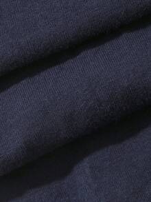 Livesso Women's Button-Up Long Sleeve Top And Drawstring Waist Shorts Pajama Set - Navy Blue - View 7