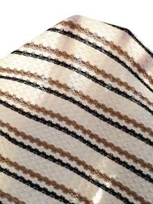 SHEIN Young Girl Striped Collared 3D Floral Casual Vest - Khaki - View 7
