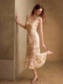 MOTF PREMIUM Damen Alltags- und Datekleid mit wasserlöslichem Muster in Midi-Länge, Frühling/Sommer - Verschiedenfarbig - Übersicht 6