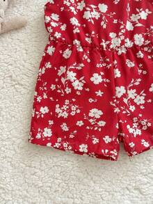 SHEIN 新生女宝宝可爱夏季碎花连体衣 - 彩色 - 查看 5
