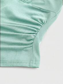 ROMWE Grunge Punk Y2K Leopard Print Halter Neck Tank Top For Women - Mint Blue - View 4