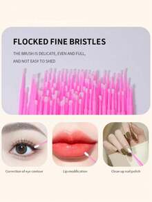 100Pcs Disposable Micro Brush Lash Remover Swabs, Extended Lash Extension Cleaning Sticks, Bagged Tool Set - Multicolor - View 8