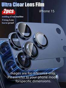 2PcsHigh Efinition Anti Scratch Drop Proof Shockproof Decorative Protective Blue Camera Lens Sticker For IPhone 11 12 13 14 15 16 16 Plus 16 Pro 16 Pro Max 17 17 Air 17 Pro 17 Pro Max Daily Use Phone Accessory - Blue - View 26