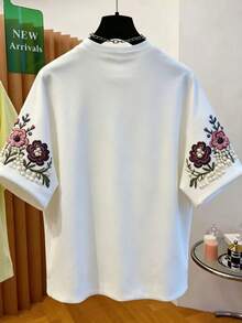 Franclia Floral Print Round Neck Short Sleeve T-Shirt, Summer - Multicolor - View 2