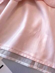 EMERY ROSE 女士优雅简约纯色褶皱领彩色纽扣装饰无袖背心 - 粉色 - 查看 4
