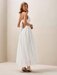 Briarwyn Women's Solid Color Minimalist Casual Lace Sleeveless Dress - White - View 7