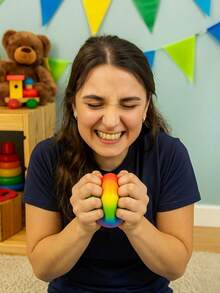 POKOJA LAND 1 Pc Of The Giant Rainbow Stress-Relieving Ball - Multi-Color Squeezable Sensory Toy, A Novel Stress-Relieving Toy, Suitable For Children, Teenagers And Adults - Multicolor - View 2