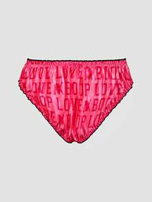 Chillnights Betty Boop x SHEIN Culottes confortables pour femmes, en satin rose, avec volants, mignons et doux - Rose vif - Voir 2