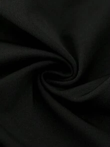 Juhart 优雅时尚黑白撞色荷叶边不对称设计女式吊带背心 - 黑色 - 查看 7