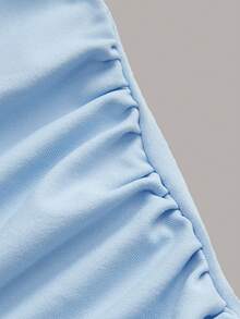 SHEIN EZwear 浅蓝色纯色针织修身连衣裙（女款） - 淺藍色 - 查看 3