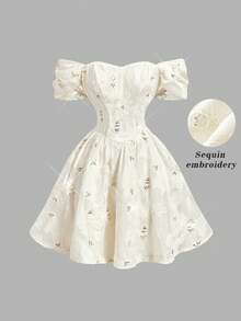 Women Midi Dresses - Apricot 2 - View 4