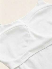 SHEIN Franclia Back Metal Buckle Strap Cotton Camisole - White - View 4