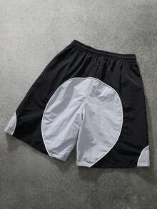 Manfinity Hypemode Men's Casual Colorblock Patchwork Shorts, Summer - Multicolor - View 2