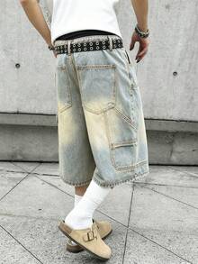 Manfinity EMRG Quần short denim nam dáng rộng, thoải mái, thích hợp cho mùa hè. - Nhiều màu - Xem 2