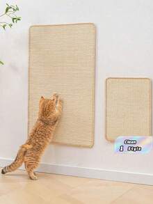 1 Pc Cat Scratcher Mat Natural Sisal Cat Scratch Mats Scratching Pad Protect Carpets And Sofas - khaki - View 3