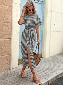 l, ropa de verano para mujer, vestido de verano, ropa de playa, vestido casual, ropa de vacaciones, ropa de trabajo, ropa para concierto campestre, ropa de oficina, ropa de verano para mujer - Gris Oscuro - Ver 4