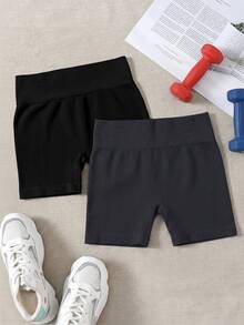 Velisys Velisys 2pcs Women Minimalist Ribbed Yoga Fitness Running Seamless Sports Shorts - Multicolor - View 4