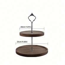 1-Piece Set Of Three-Layer Wooden Tray Cake Rack, Can Be Used As A Dining Plate, Bread Plate, Coffee Plate, Tea Plate, Made Of Solid Wood Material, Suitable For Halloween And Christmas Gift Gatherings - Multicolor - View 11