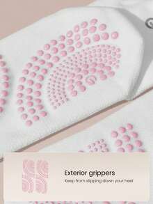 GLOWMODE 3 Pairs Socks Walk A Mile Soft Ventilated Mesh Grip Studio Workout Daily Gym - White+Khaki - View 3