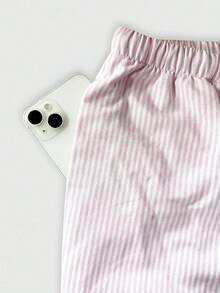 Flirla Pink Cotton Low Waist Drawstring Tie Straight Leg Pants, Fashionable Casual Loungewear For Women, Spring Season Fall Cloth For Women - Pink - View 6