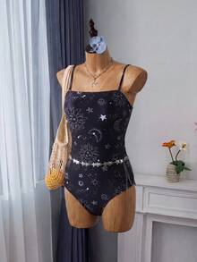 Swim Vcay Bañador una pieza con estampado de sol y luna - Multicolor - Ver 5