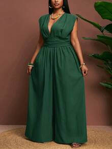 ya, tomar el sol, viral, ropa de calle, invitado de boda bohemio, trayecto al trabajo, brunch, minimalista básico, estilo callejero Y2K, talla grande vendido, cita diaria, aeropuerto - Verde - Verde Oscuro - Ver 3