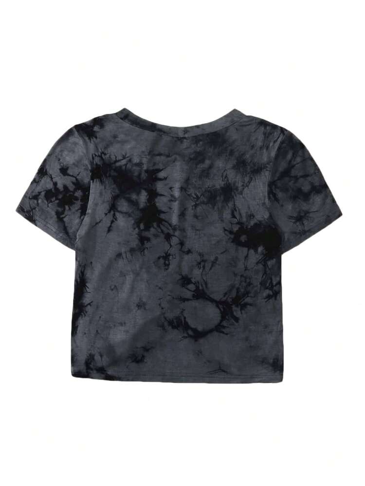 Tie-Dye Wash Twist-Front Tee