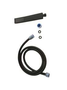 1 Set Of Shower Combination, 8-Inch Pressurized Square Rain Shower Head, With 3 Spray Modes, Hand-Held Shower Head, Equipped With 59-Inch Extra-Long Hose, 3-Way Diverter, Shower Head Bracket, G1/2 Universal Top Shower Head Set, Easy To Install - Black-stainless Steel Nozzle - View 4